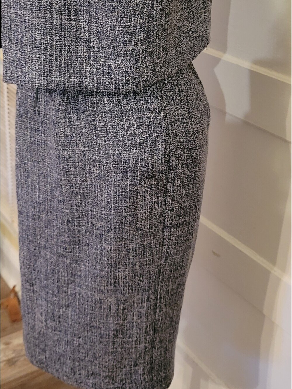Danny & Nicole Navy/White Tweed Women's Dress W/belt & Blazer Set 10P - Picture 6 of 9